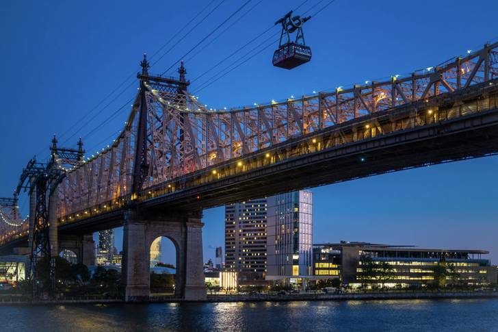 the 59th Street bridge at night